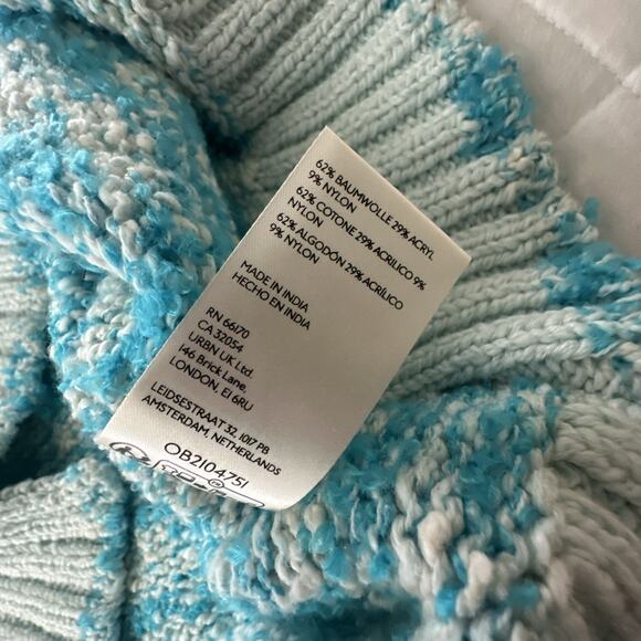 Free People Sweater Dress Womens XS Blue Ice Castle Winter Storm Tunic Oversized - Picture 7 of 10